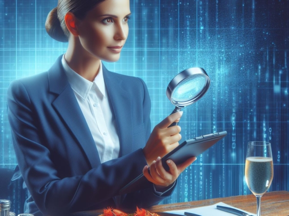 imagen que representa a una mujer valuadora trabajando en un avaluo para empresas restauranteras.
